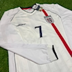 Picture of England 2002 Home Beckham Long-sleeve