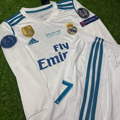 Picture of Real Madrid 17/18 Home Kids Ronaldo Long- Sleeve