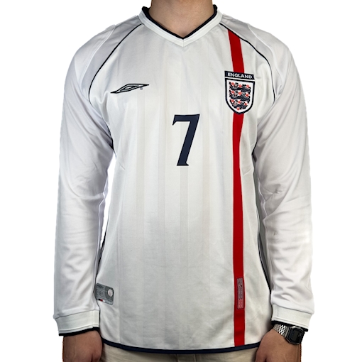 Picture of England 2002 Home Beckham Long-sleeve