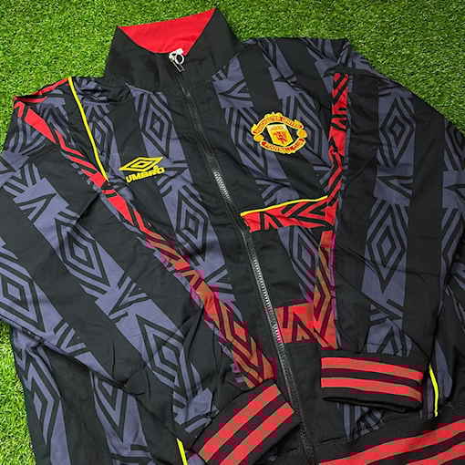 Picture of Manchester United  92/93 Retro Windbreaker Jacket Black/Grey