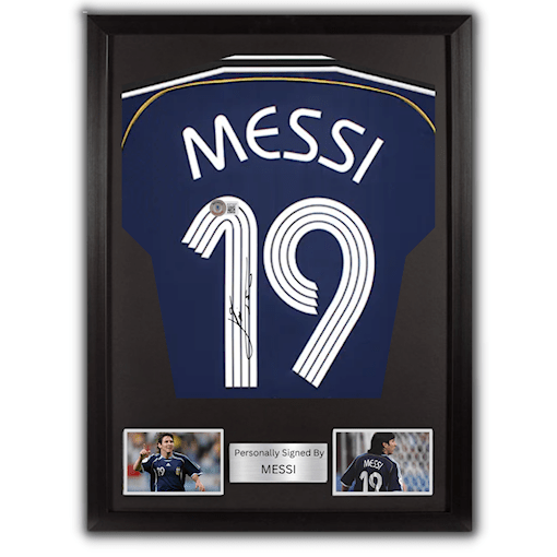Picture of Messi signed & framed
